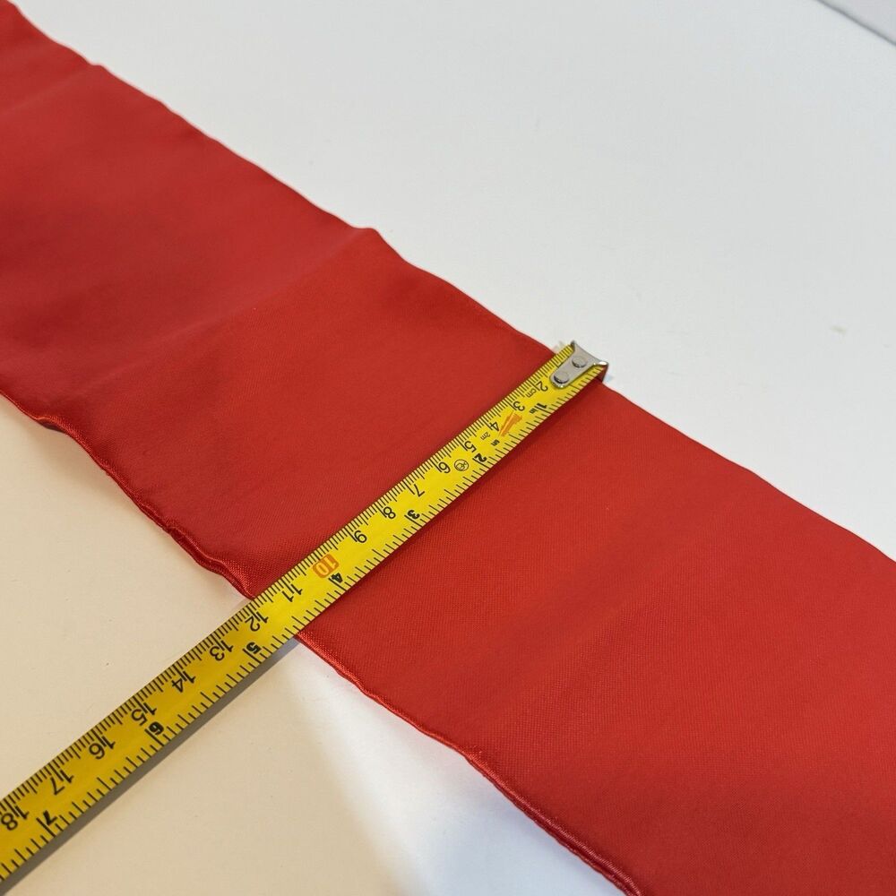 Red Satin Neck Scarf Tie Wrap Bandana neck Accessory 30” Long Vintage Style - Picture 6 of 9